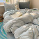 Spring 2025 Solid Color Washed Cotton Quilt Cover Three-Piece Set Household Double Quilt Cover Student Dormitory Single Quilt Cover Single Piece
