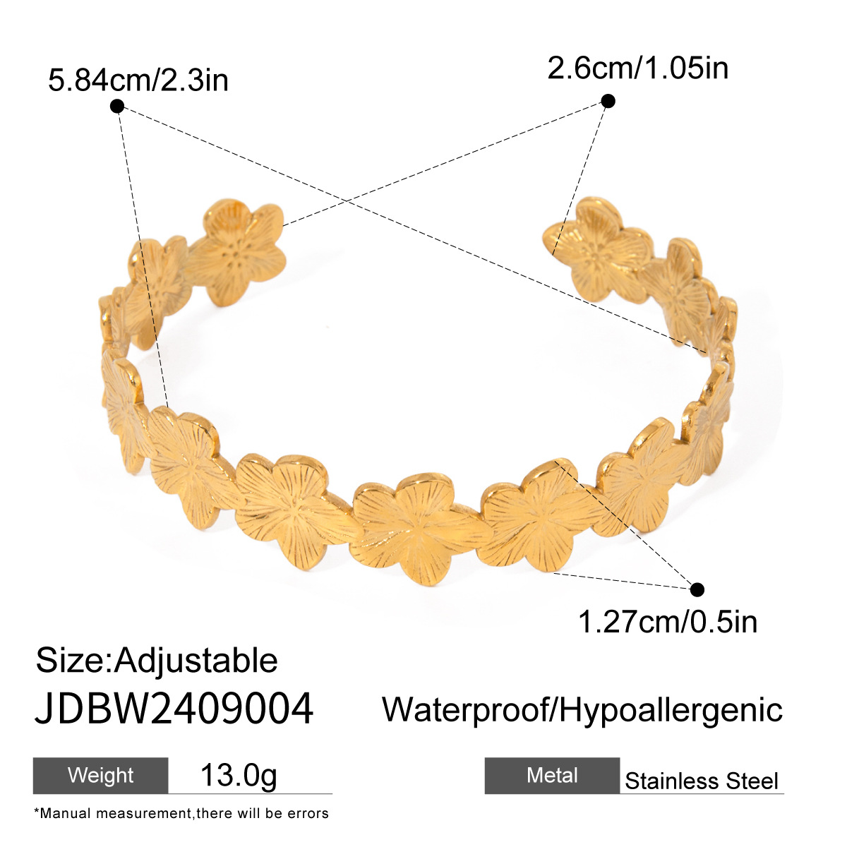 Wanxing Europa y América nueva pulsera de dedo de piedra natural de color de acero inoxidable dorado de 18k apilada con joyería de lujo ligera de alta calidad