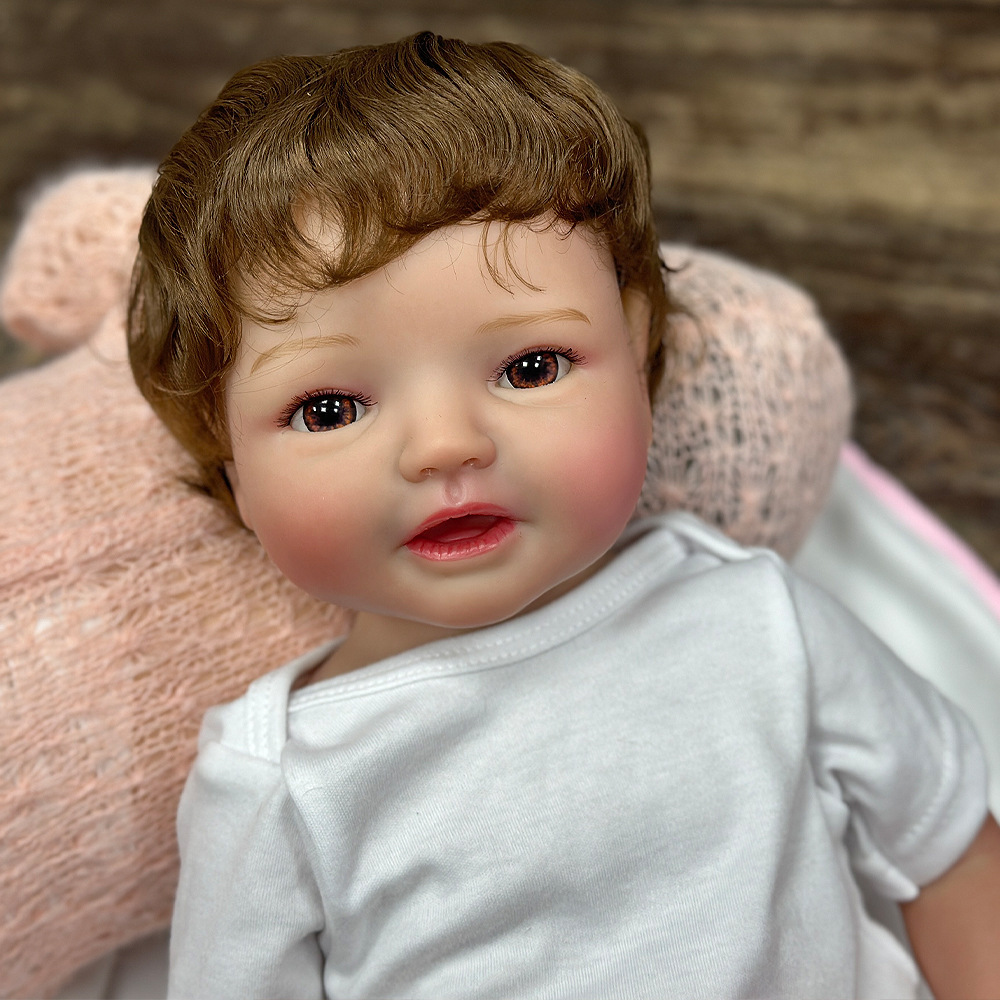 Exquisita pulgada pintada pura hecha a mano bebé simulación de muñeca transfronteriza 18 juguetes muñeca pesada muñeca de venta