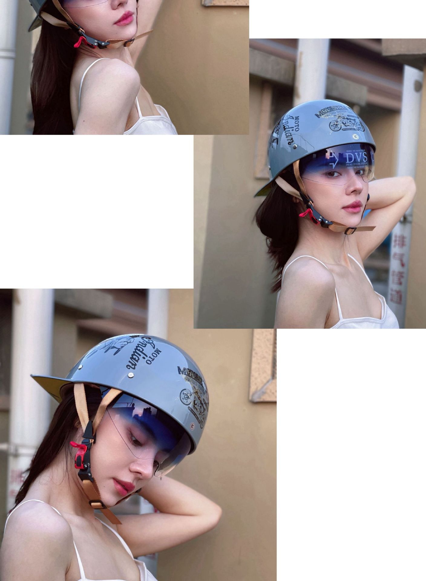Cross-border motorcycle helmet, retro half helmet, scoop helmet, unisex prince baseball cap, electric vehicle helmet, new national standard 3C certification