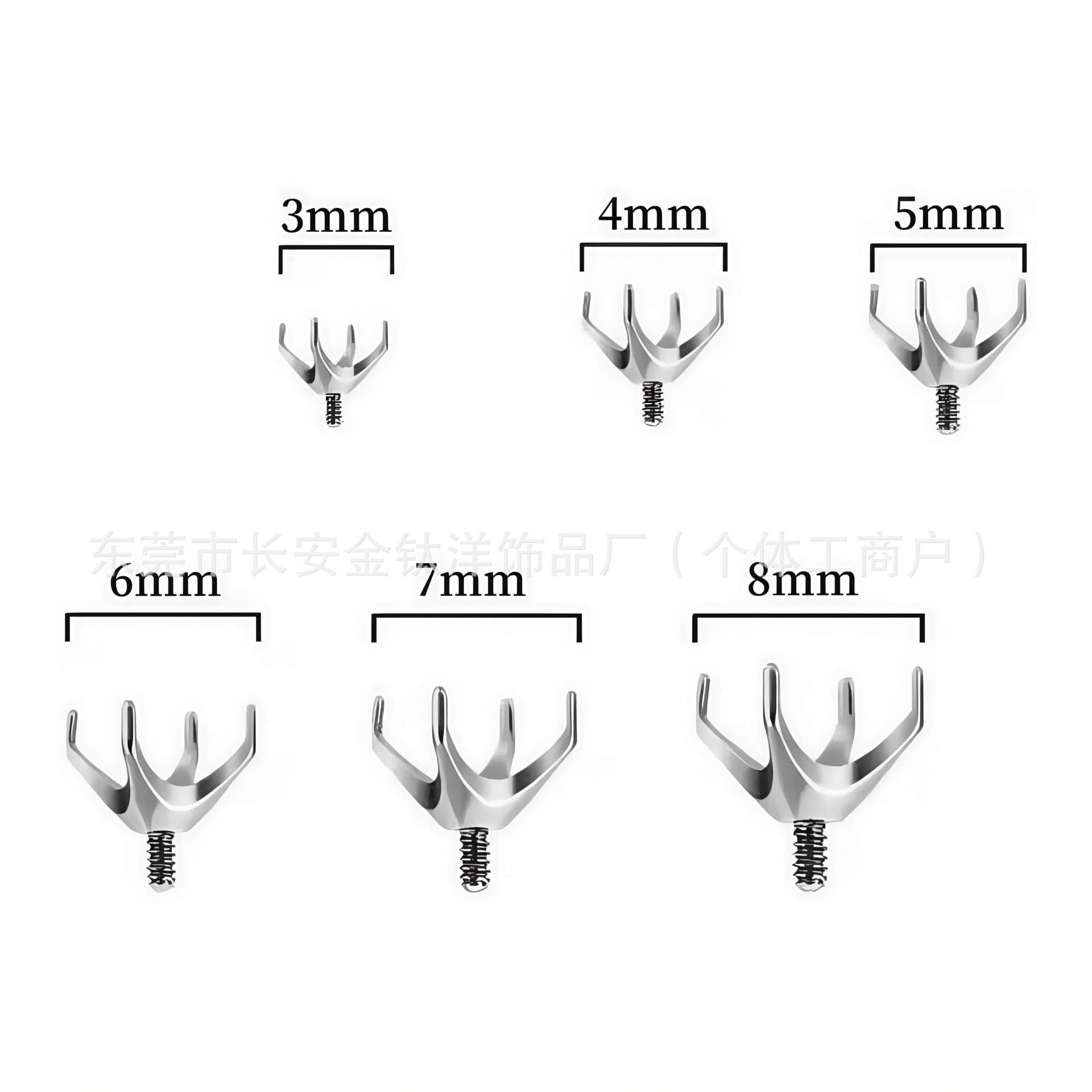 F136 Titanium Internal Thread Four-Prong DIY Hollow Cup Lip Stud Ear Bone Stud G23 Titanium Alloy Piercing Jewelry detail image 7