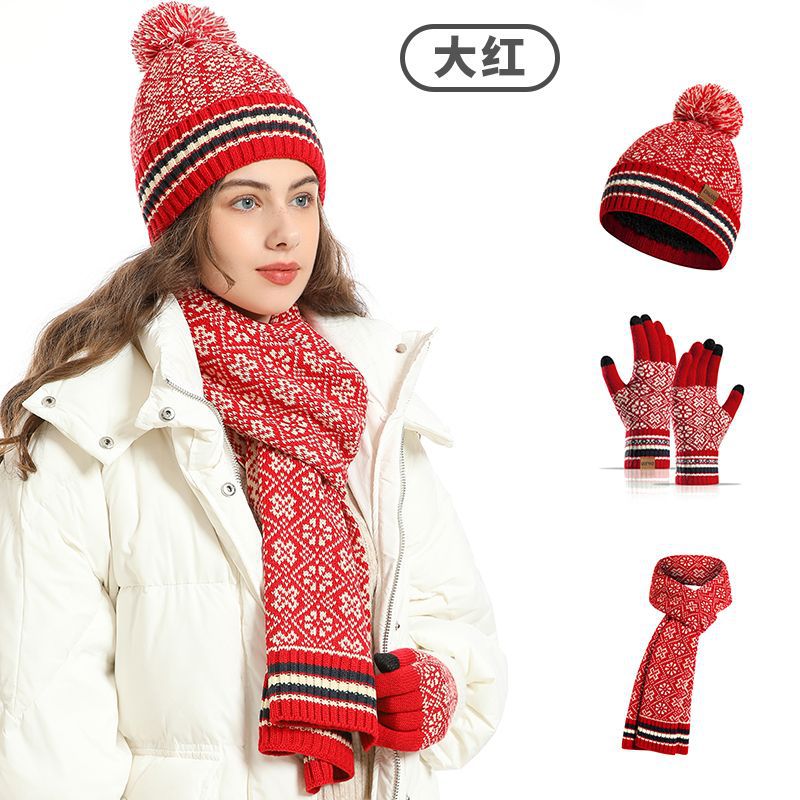 Set, hat, scarf, gloves, 3 piece set, with your logo imprint