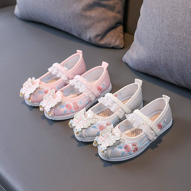 Туфли для девочек в китайском стиле Hanfu Tang обувь для детей древний стиль старый пекинский вышитый ботинок для девочек