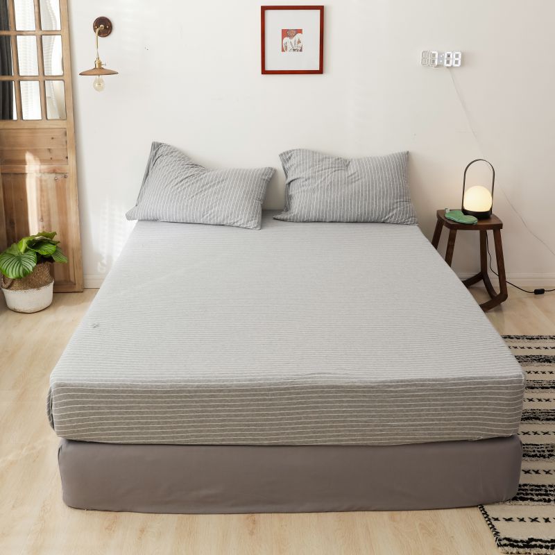 Cama de cama de algodón sin impresión de una sola pieza de tejido Tianzhu algodón Simmons sábanas de algodón antideslizantes fijas colchón cubierta protectora image 11