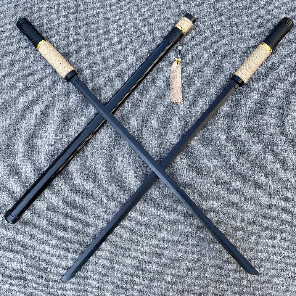 Chinese-style wooden sword with sheath, a traditional Chinese prop, made of bamboo and wood, a Han-style sword, a samurai blade, a toy.