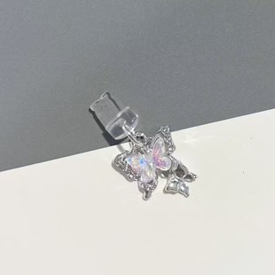 Cross-Border Mobile Phone Charging Hole Dust Plug Type-C Interface Pingguo Dust Plug Butterfly Versatile and Simple