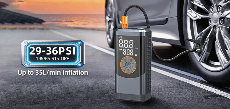 Cross-Border Exclusive Supply of Wireless Car Air Pumps with Large Capacity and Emergency Lighting Function for Car Tires