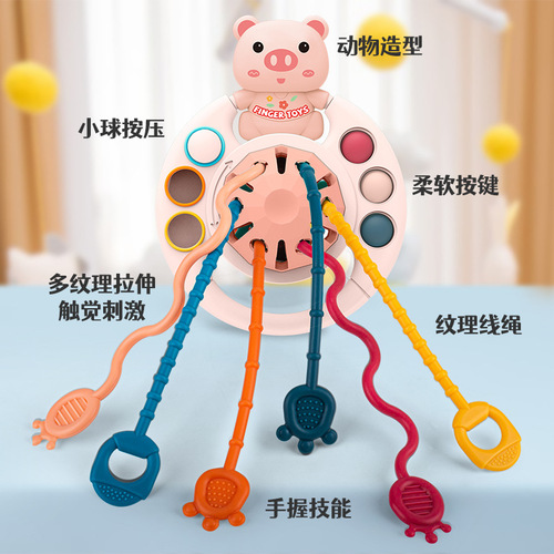 Baby educational fun finger pumping toys that can be pressed and chewed for enlightenment early education animal cheering toys