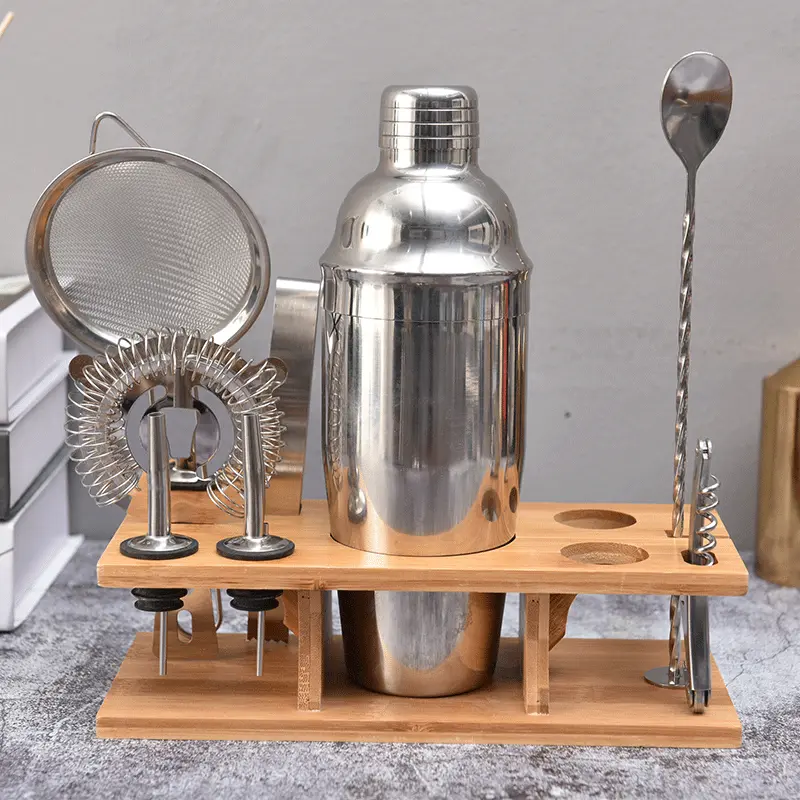 调酒架竹木酒杯 摆放架调酒工具杯托雪克杯收纳架 木质酒具整理架