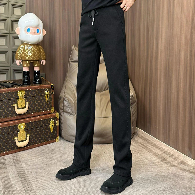 直筒裤高端轻奢简约休闲裤男士2025秋季潮流百搭慵懒风宽松阔腿裤|undefined