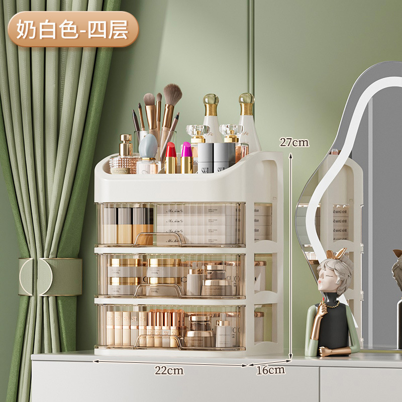 化妆品收纳盒桌面收纳防尘塑料收纳置物架轻奢护肤品面膜口红跨境|undefined
