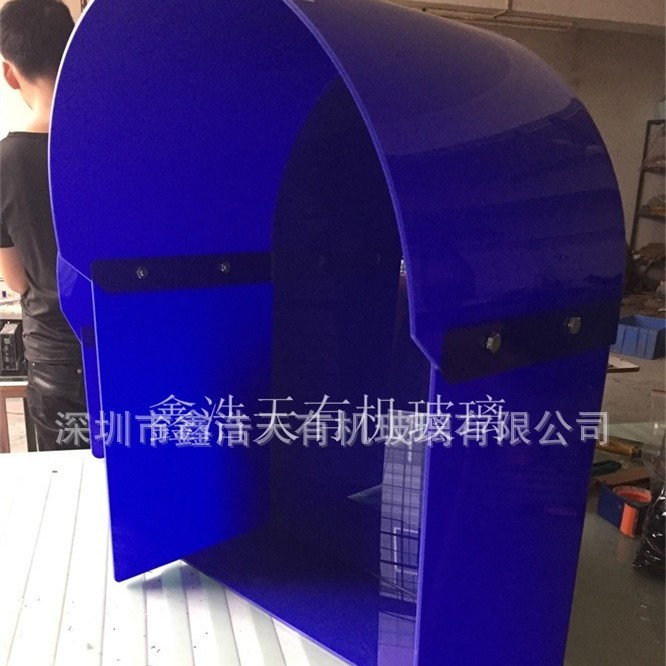 亚克力电话亭保护罩蓝色电话罩防雨罩有机玻璃防尘罩隔音罩电话罩
