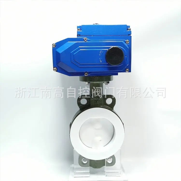 防爆电动衬氟法兰蝶阀D971F46-10C电动衬氟蝶阀