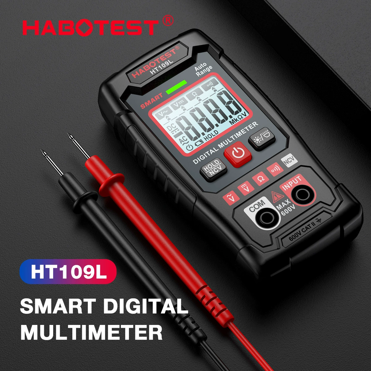Цифровой мультиметр Huabo HT109L мини Интеллектуальный противоожоговый электрик ремонт цифровой дисплей универсальный бытовой мультиметр