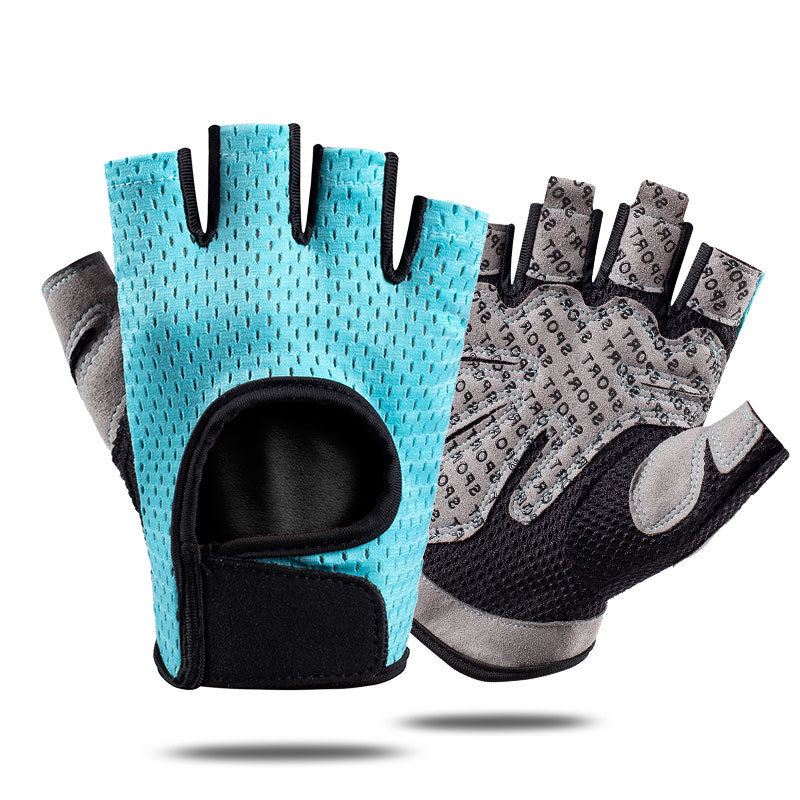 Fitness medio dedo guantes hombres y mujeres al aire libre resistente al desgaste transpirable antideslizante mano guardia bicicleta ciclismo deportes guantes delgados