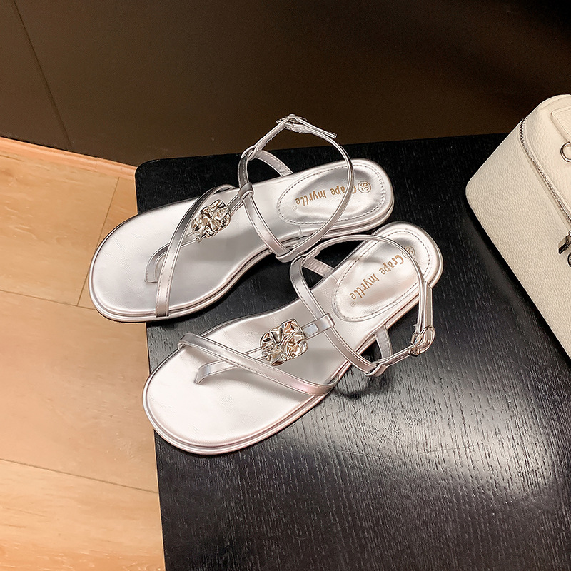 Sandalias de Tacón Ancho con Tira Única para Mujer de Microfibra image 8