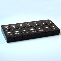 Amazon New 1-Week 14-Compartment Medicine Box, Travel-Portable Multi-Compartment Box, Day and Night Medicine Box