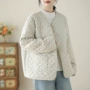 撞色波点保暖显瘦棉服