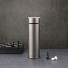 纯钛商务直杯保温杯办公室茶水分离杯带茶漏养生闷泡杯磨砂钛水杯