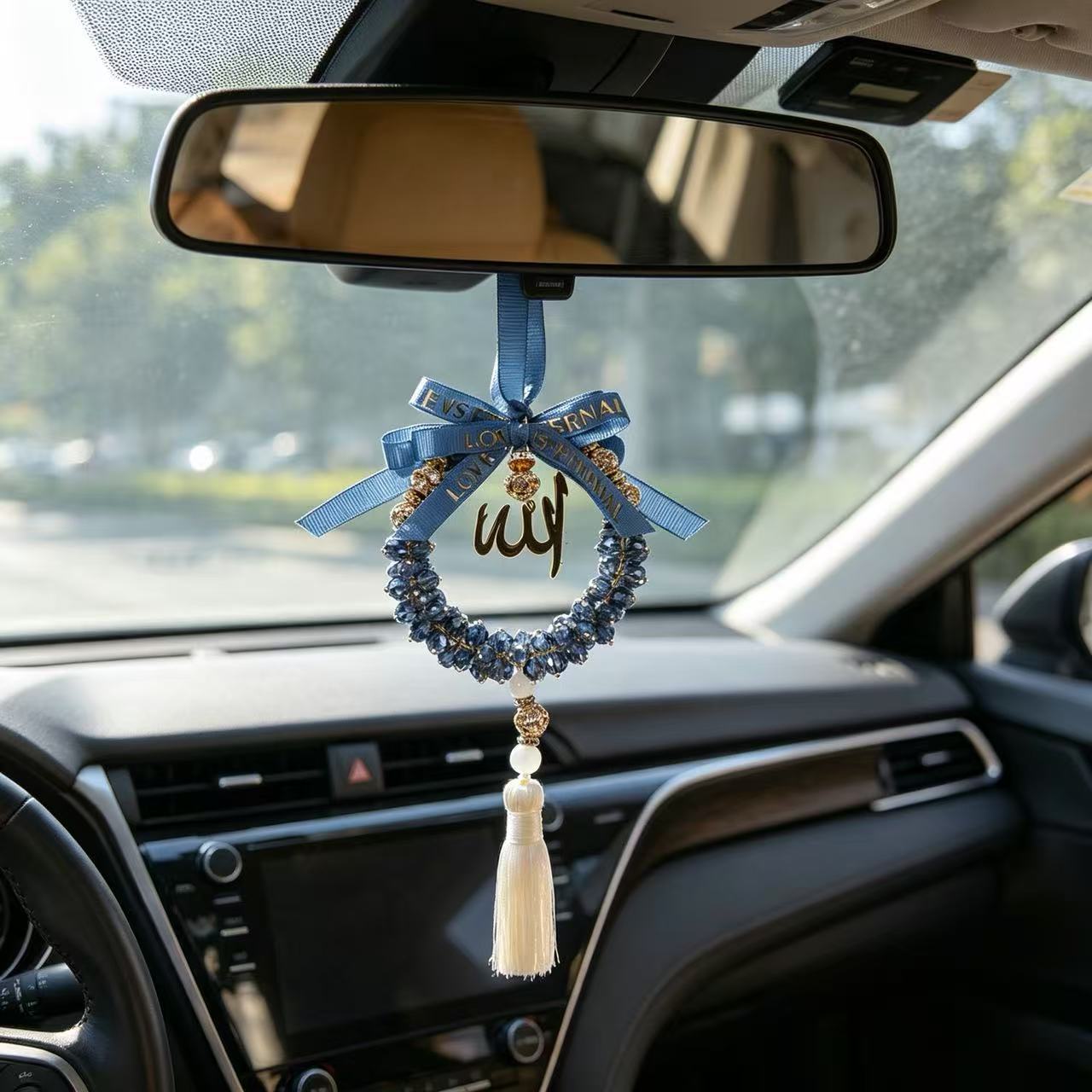 New high-end car pendant, crystal decorative hanging ornament, Southeast Asian cross-border car rearview mirror decoration