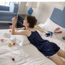 睡衣女夏性感冰丝吊带短袖短裤两件套学生韩版可爱夏季宽松家居服