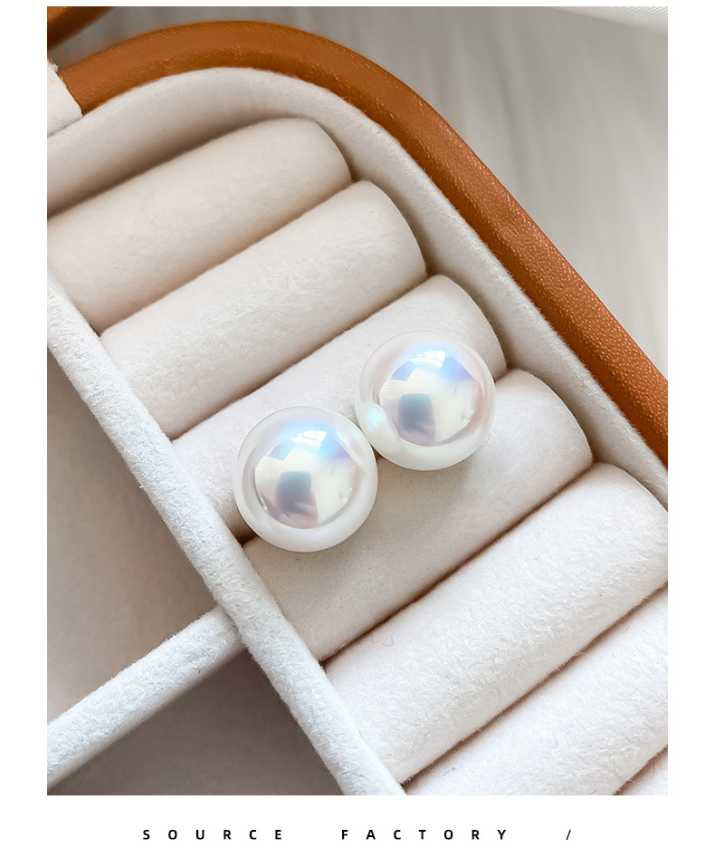 Simple Style Geometric Pearl Polishing Ear Studs 1 Pair