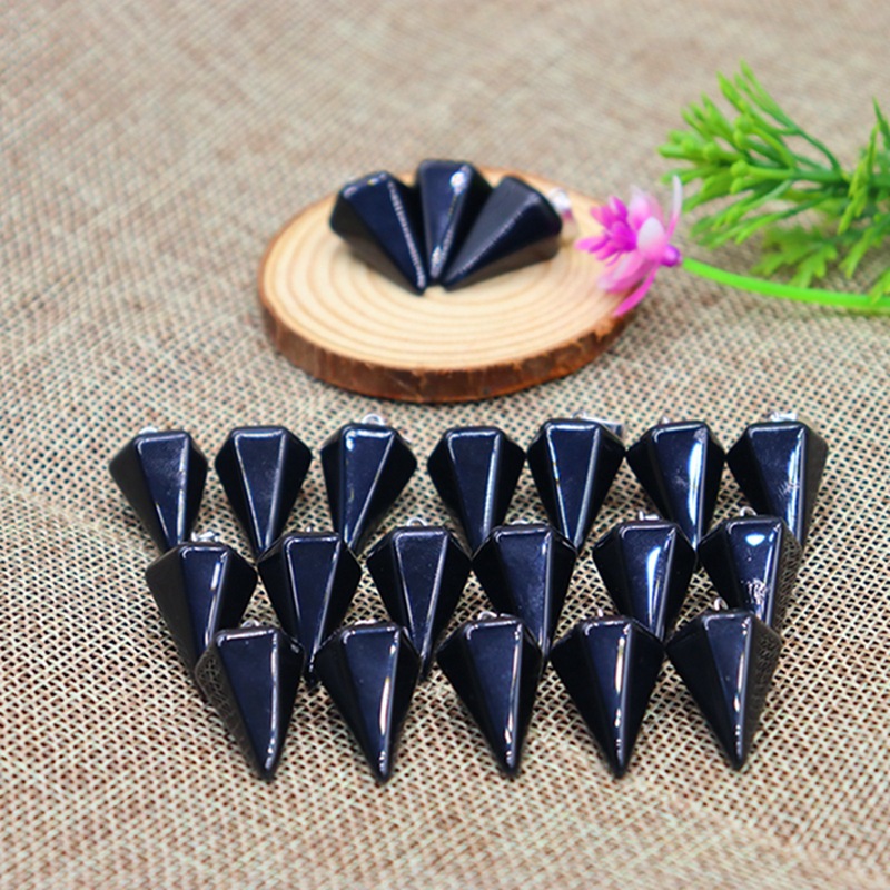 Hexagonal organic agate crystal pendant
