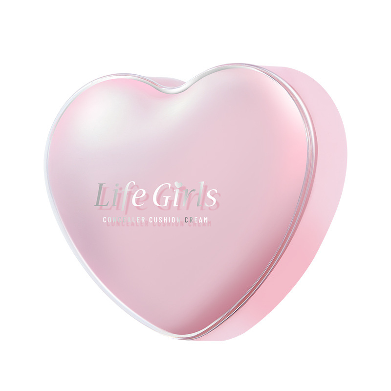 Crema de cojín corrector de leche de corazón crema ligera y transpirable corrector de poros delicados y delicados cojín de maquillaje falso Crema BB