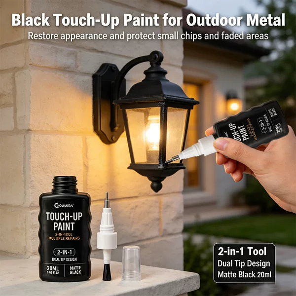 Cross-border black touch-up paint for outdoor lighting fixtures, a rust-proof and fade-resistant repair solution for wrought iron streetlights and garden lights