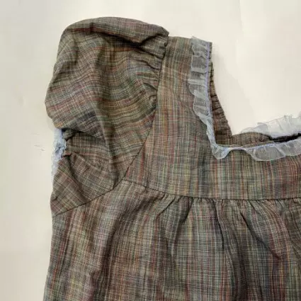 印节纱彩纱麻棉布料小清新韩版麻料色织布女士服装面料