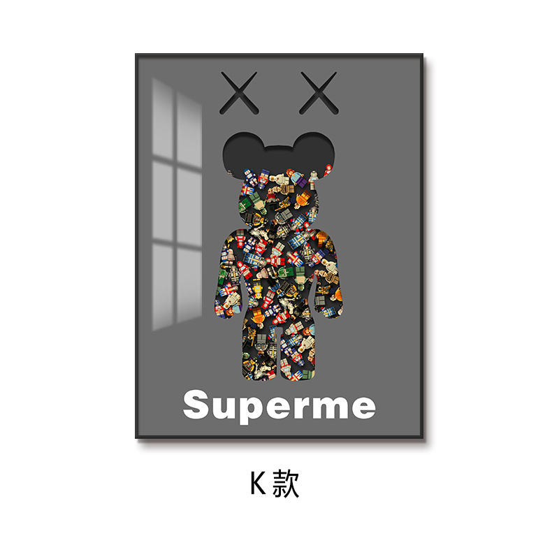 Bloques de construcción de Lego, pintura decorativa para personas, pasillo de entrada, sala de estar, sofá, pintura colgante, dormitorio infantil tridimensional 3D, pintura de cabecera