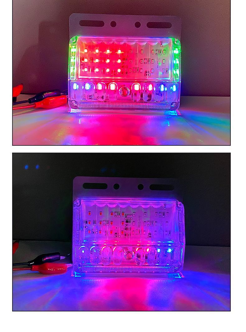Truck electric storage type flash light 24v colorful streamer side light rear tail light modification anti-collision warning light fog light