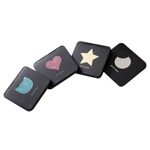 Small handheld cute folding double-sided mirror for students