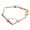 Fresh white accessory, bracelet heart-shaped, Korean style, four-leaf clover, wholesale