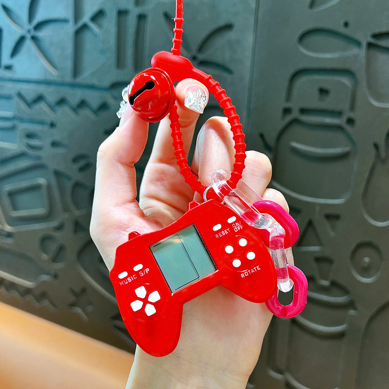 クリエイティブハンドヘルドロシアブロックゲーム機キーホルダー携帯バッグアクセサリー玩具プレゼント卸売り