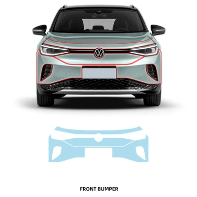 Transparent Film Tpu Car Wrap Film for Volkswagen Id.4 Crozz, Full Car Protective Film, No-Cut Invisible Paint Protection Film (Car paint protective film) - front-bumper-tpu-film-imported-tpu-film-specially-cut-for-special-vehicles