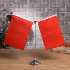 Desk flagpole base metal flag rack gold and silver Y-shaped base desk ornament office meeting table flag
