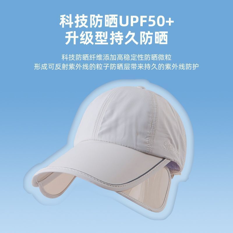 屋外用サンハット、ゴルフ用日焼け止めサンハット、女性用夏用つば広スポーツカバー、フルフェイス中空トッププルボードひさしキャップ|undefined