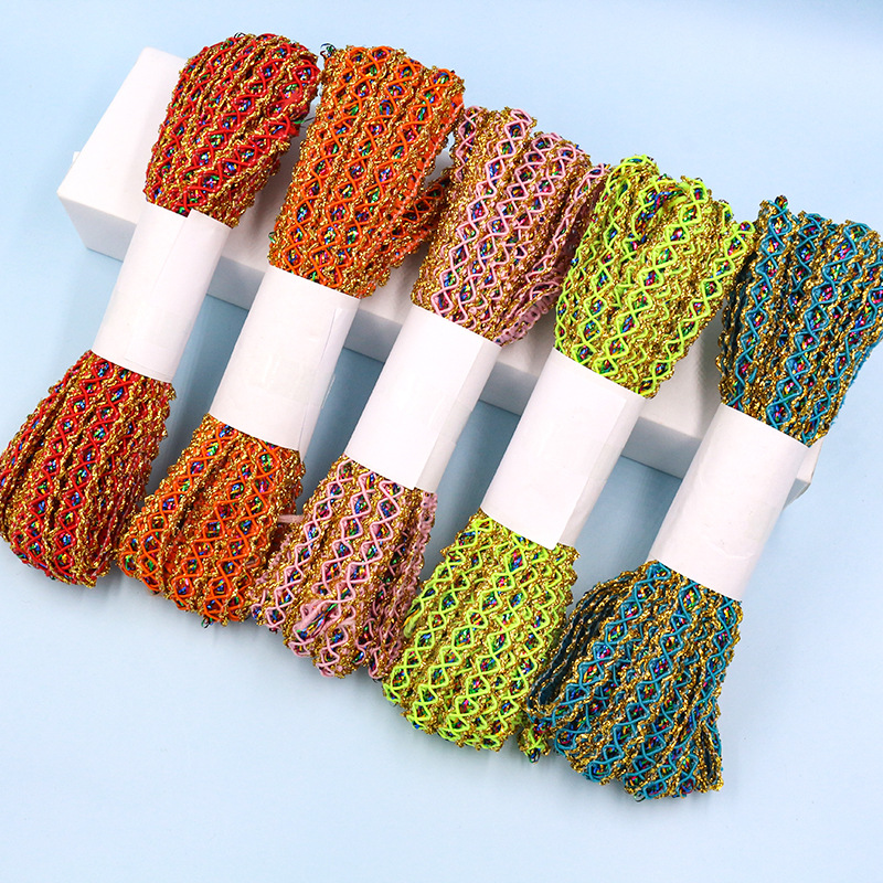 9 metros un rollo 1cm de ancho seda dorada ola encaje ropa equipaje artesanía decoración zapatos sombreros accesorios de bricolaje hechos a mano