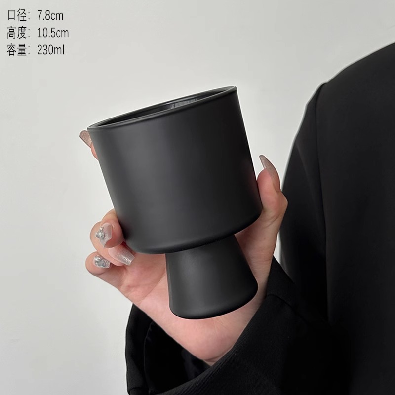 Taza de vidrio con textura mate de nicho Taza de personalidad de estilo ins Taza de bebida de sentido avanzado Taza de helado Taza de postre