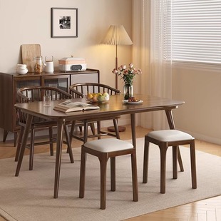 Solid Wood Dining Chair for Home Living Room Stackable Soft Bag Stool Modern Simple Dining Stool Spare Bench Dining Table Wooden Chair