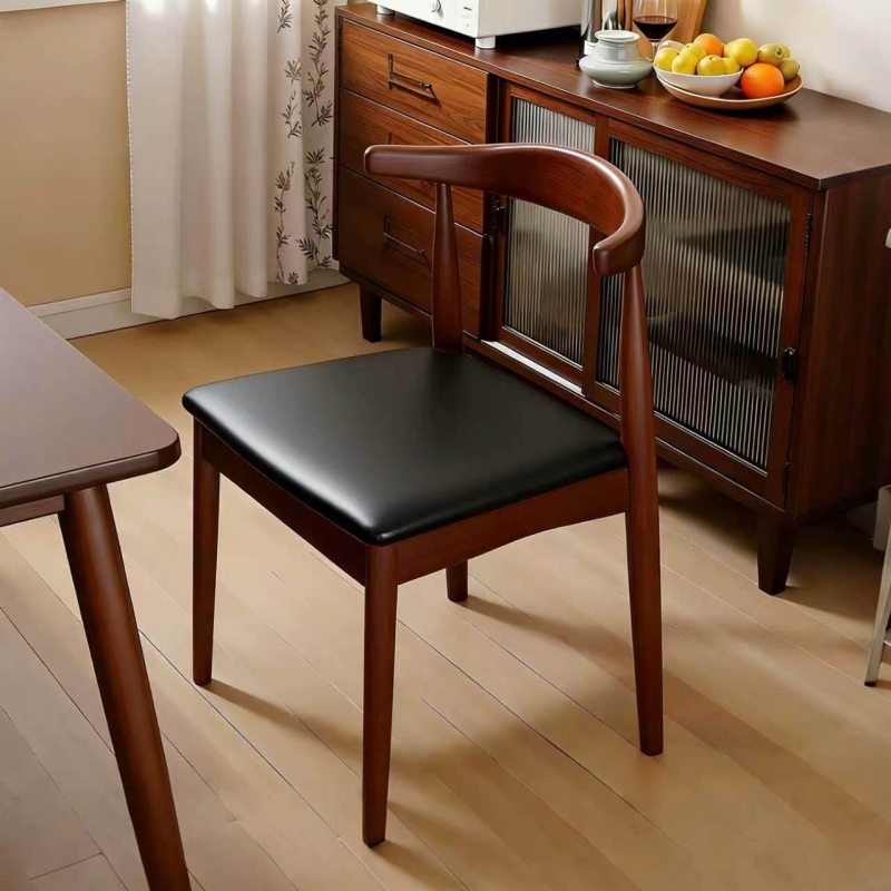 Nordic-style home dining chair, simple vintage dining table and chairs, commercial retro restaurant stool with backrest, horn-shaped chair Nordic-style home dining chair, simple vintage dining table and chairs, commercial retro restaurant stool with backrest, horn-shaped chair