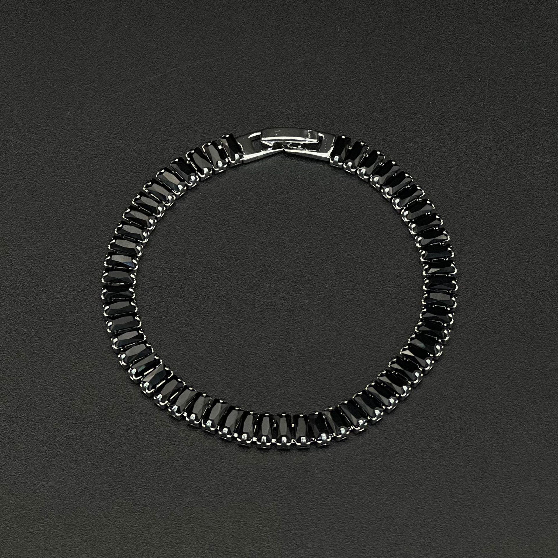 Hot-Selling Zicon 2.5*5mm Single Row Rectangula Full Diamond Tennis Multi-Colo Bacelet Coss-Bode_voghion.com