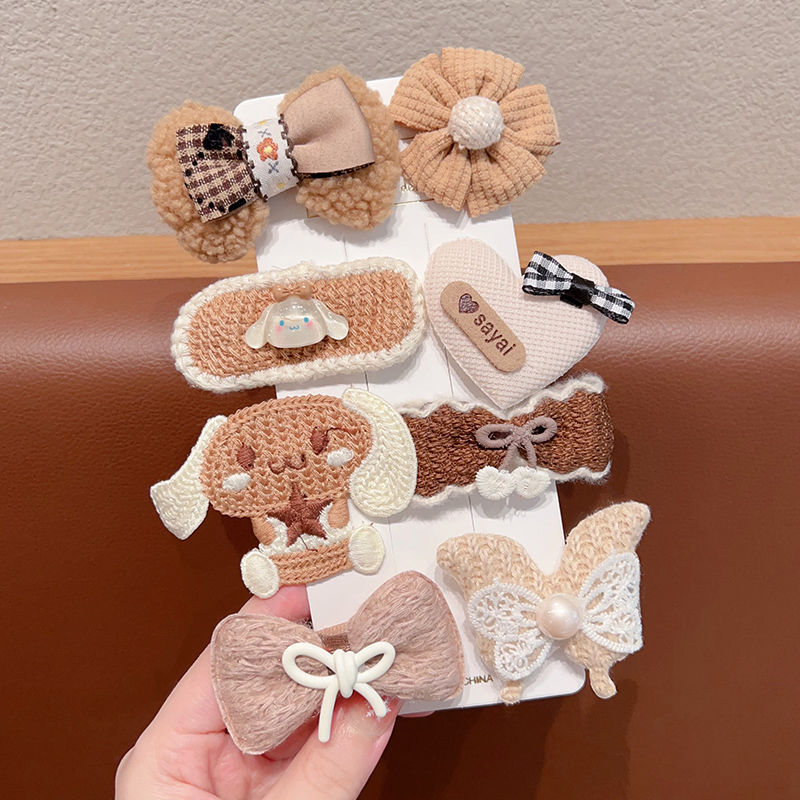 Horquilla para niños de color café con leche, clip de pelo de tela completamente cubierto para bebés, niña, bebé lindo, sin dañar la horquilla, tocado