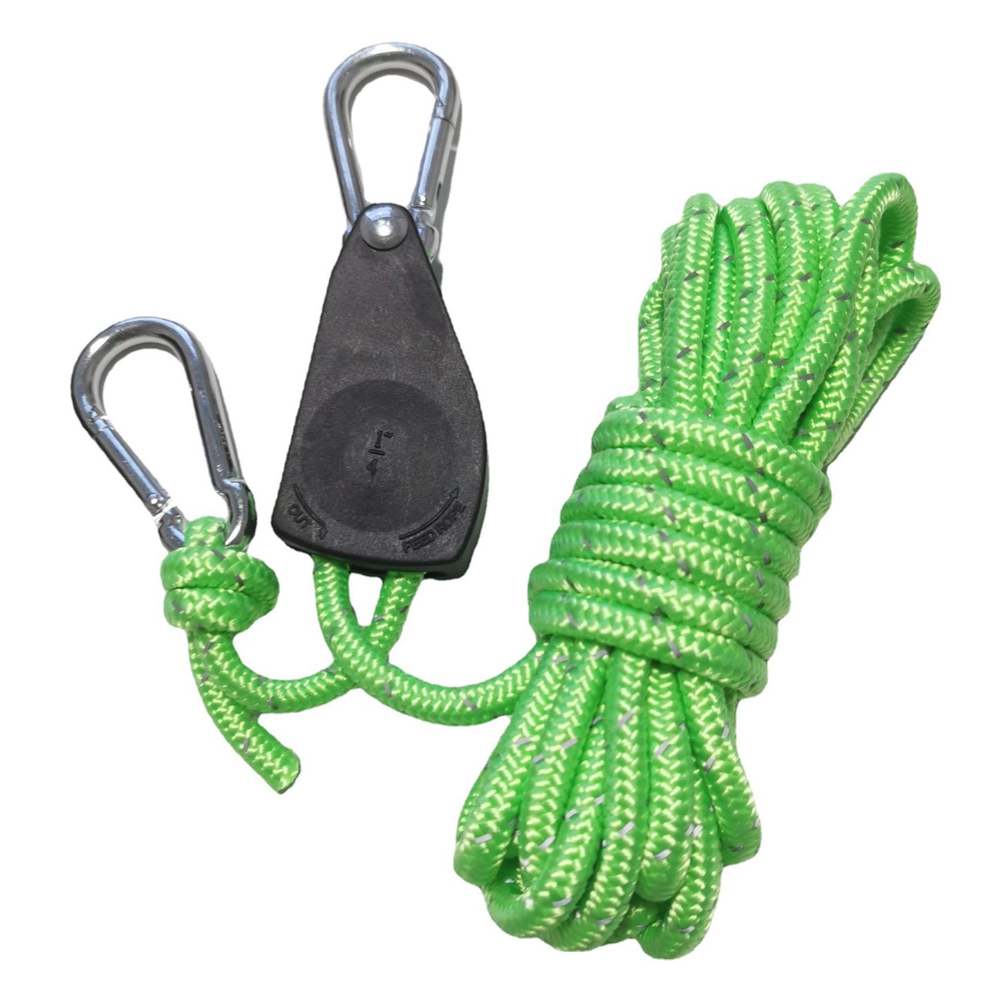 Equipo de suministros al aire libre transfronterizo tienda de campaña Canopy cuerda a prueba de viento polea cuerda de viento lámpara cuerda de elevación