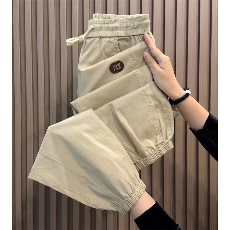 2025 New Fashion Embroidered Printed Casual Pants Men's Loose Sports Elastic Waist Elastic Leg Long Pants Trendy