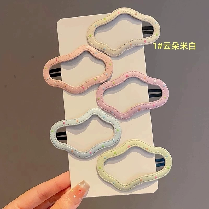 Hairgrip clip, Korean-style bangs hairpin, simple elegant faux-leather look, multi-color options