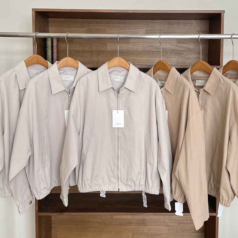 In-Stock Korean-Style Lapel Zipper Retro Jacket for Women 2025 Autumn Khaki Solid Color Loose Casual Commuter Coat