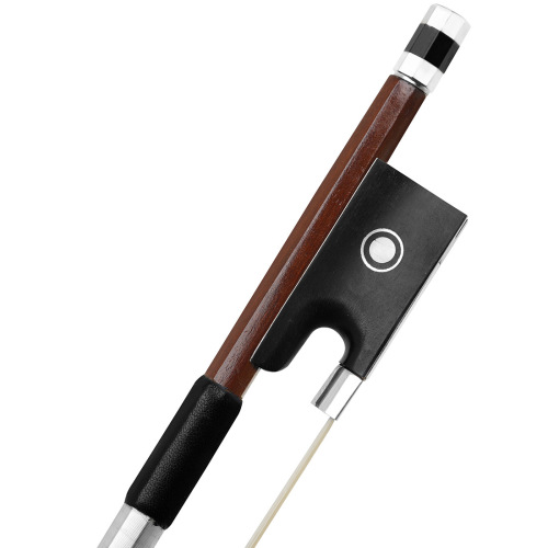 QA-18 violin bow 4/4 Brazilian mahogany bow pure horsetail ebony white shell silver sheepskin handheld bow