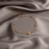 2065#Plum Blossom Cross Frame Bracelet